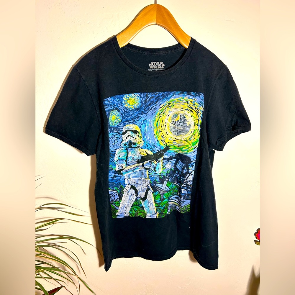Black Star Wars Starry Night T-Shirt